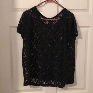 Large black lace top